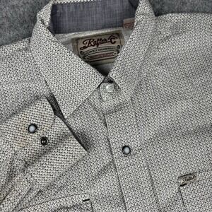 Rafter C Western Shirt Mens Xl Pearl Snap Geometric Print Long Sleeve Cowboy